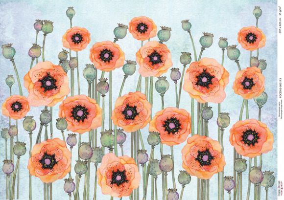 Декупажна карта 29,5*42 Маки