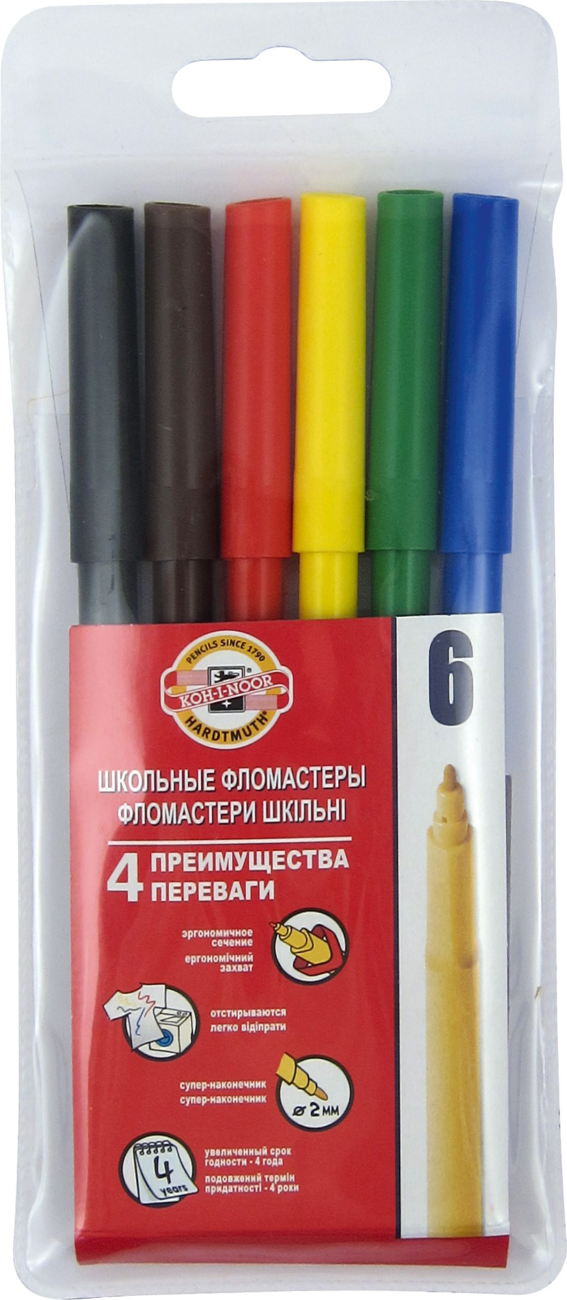 Фломастери 6 кол. 7710ТЕ06 (8223), Koh-i-Noor