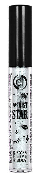 Глітер рідкий для обличчя Just Star 4ml 101 Shiny Silver, Colour Intense