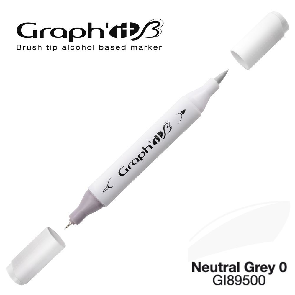 Маркер двухсторонний Brushmarker, Нейтральный серый (9500), GI89500 Graph`it