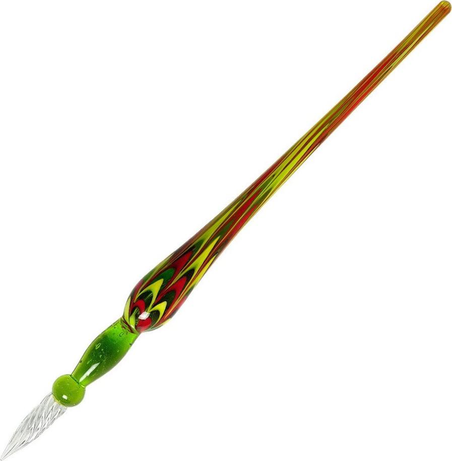 Мраморная стеклянная ручка д/калиграфии, зеленый, 21330T