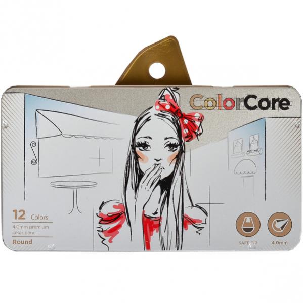 Карандаши 12 цв. ColorCore круглые, 3130-12TN, Marco