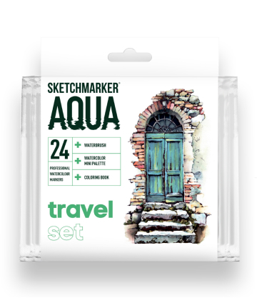 Набір маркерів акварельних SketchMarker Aqua Pro Travel, 24 кол, SMA-24TRAV 5