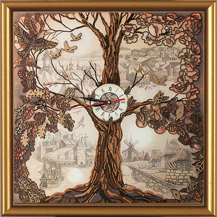 Набор для вышивания бисером "Дерево-часы", 50*50, ЕМ1001