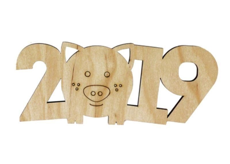 Заготівка "Свинка 2019" 1, фанера, 15*6,1 см, 4801641, Rosa Talent (4)