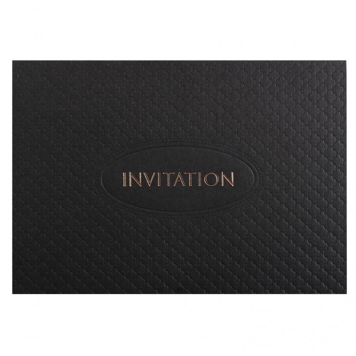 Набір з подвійної рельєфної карти-загот. 107*152 мм 320 г/м2 з написом "Invitation" та конв. С6, чорний, 60604L