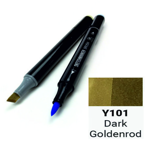 Маркер двусторонний SKETCHMARKER Brush Темный золотистый, SMB-Y101 3