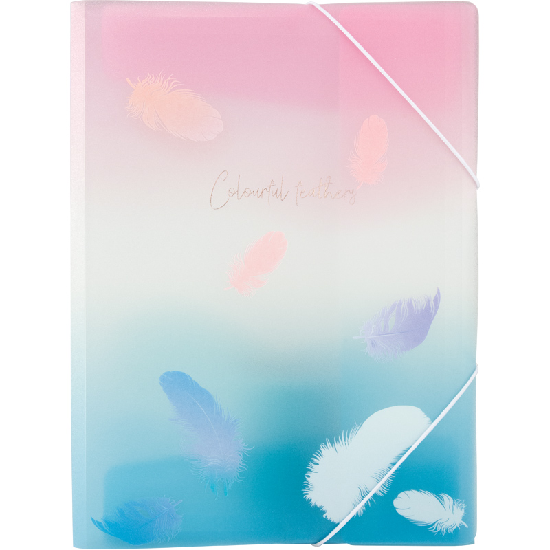 Папка на гумках А4+, Colourful Feather 01, 1507-91-A