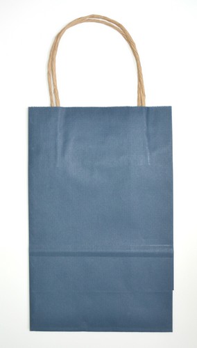 Крафт пакет с ручкой 24*8*15 см, синий