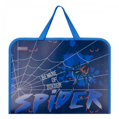 Папка-портфель на блискавці з ткан. ручками "Spider", 1 Вересня, 491857