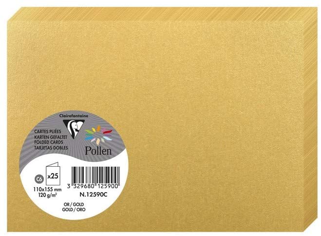 Заготовка для открыток сложенная ​​Pollen 110*155 мм/210 г, Gold/Золотой, 12590C