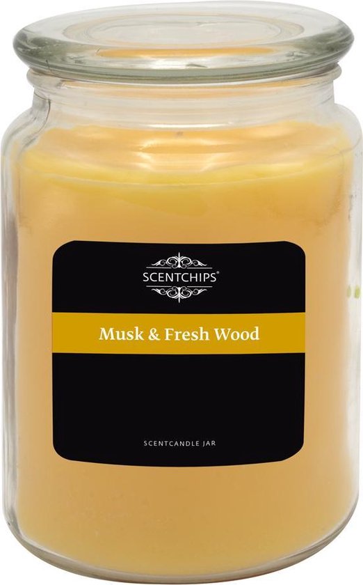 Аромасвечка в стеклянной банке Scentchips Мускус и Свежая древесина 610 г/95 час. горение, 255316