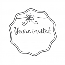 Штамп деревянный d=3,5 см "You`re invited", WE2001 ТМ "Woodies"