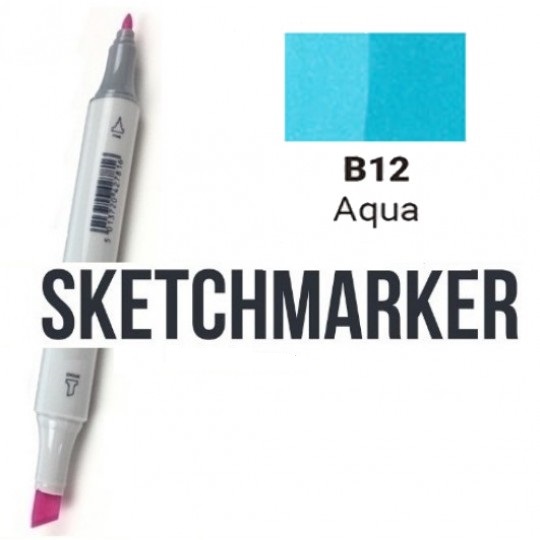 Маркер SKETCHMARKER, 2 пера: долото и тонкое, Clear Aqua -Прозрачная вода, SM-B13 3
