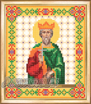 Схема для вышивания бисером иконы СБИ-032 "Вячеслав" 12*14 см ТМ "Чарівна мить"