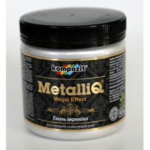 Фарба акрилова емаль Metalliq Kompozit срібло 0,5 кг