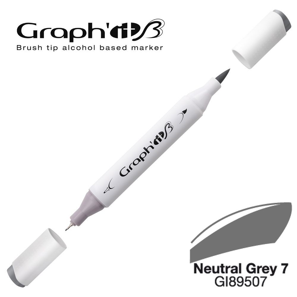 Маркер двухсторонний Brushmarker, Нейтральный серый 7 (9507), GI89507 Graph`it