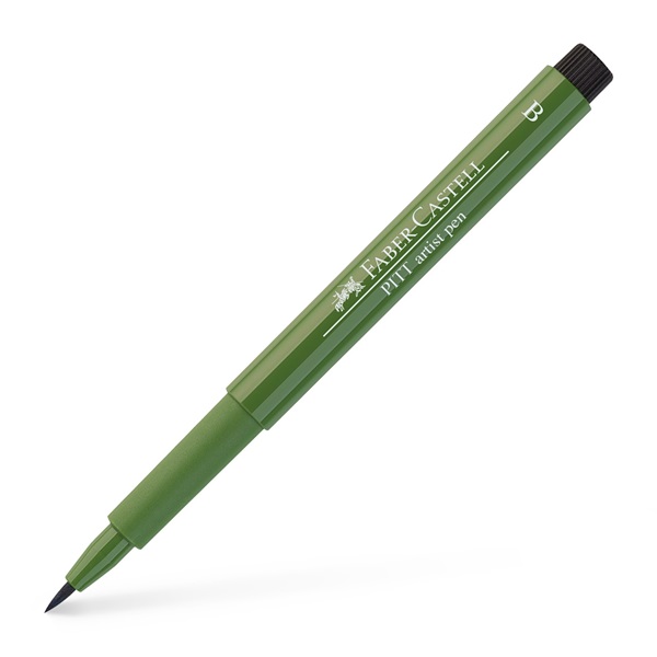 Ручка капілярна PITT Brush Artist Pen 174 хром матова зелень, 167476 Faber-Castell