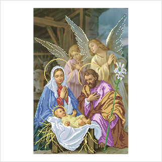 Схема д/вишивання бісером 29*44 см "Різдво" Т-0538 на авторській канві ТМ "ВДВ"