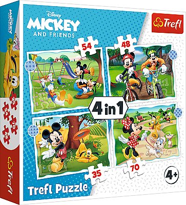 Пазл "4 в 1" - Микки Маус. Хороший день / Disney Standard Characters, Trefl, 34604 2