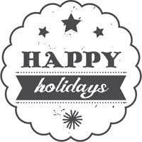 Штамп дерев`яний d=3,5 см "Happy holidays" (Christmas), WE7006 ТМ "Woodies"