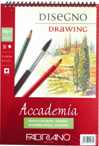 Альбом на спіралі Accademia А4 (21*29,7 см) 200г/м2, 50л, Fabriano