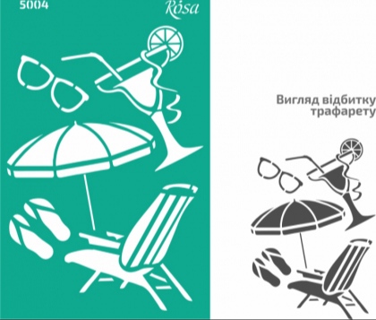 Трафарет самоклеючий Елементи та написи 13*20 см №5004 Літо, Rosa Talent