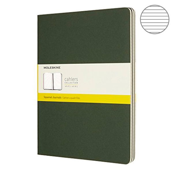 Записник Зелений великий лінійка, Moleskine Cahier, CH021K15