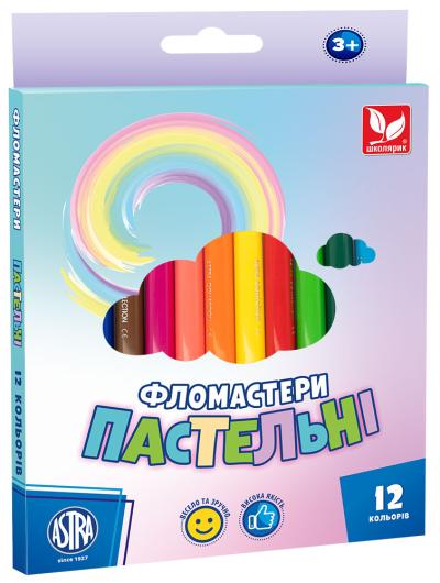 Фломастеры пастельные 12 цв, 317122001-UA