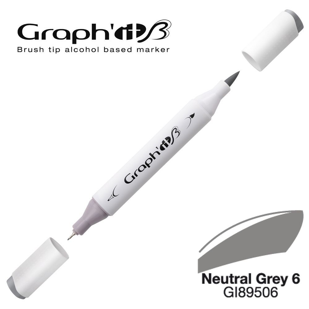 Маркер двосторонній Brushmarker, Нейтральний сірий 6 (9506), GI89506 Graph`it