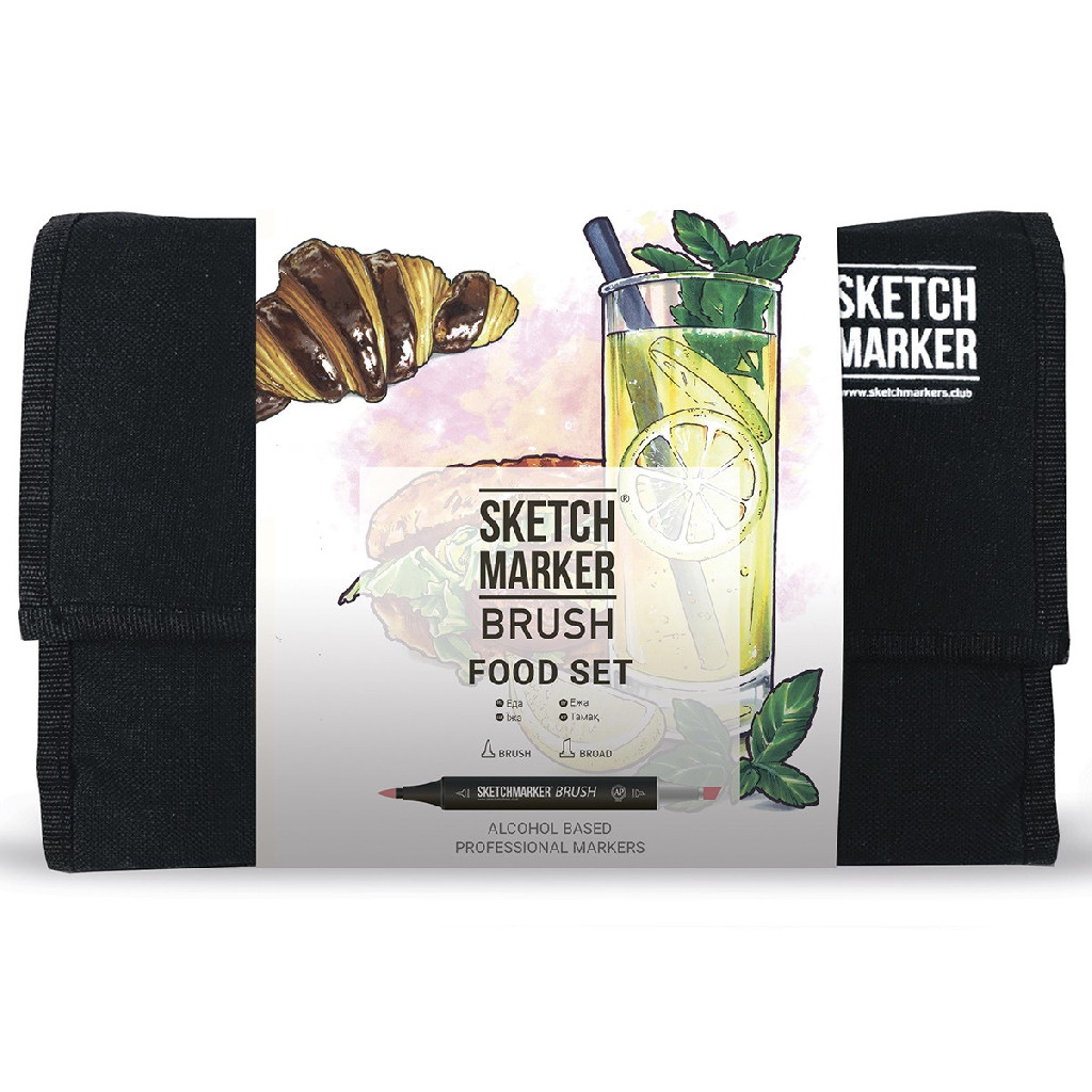 Набор маркеров SKETCHMARKER Brush "Еда" 24 шт, SMB-24FOOD
