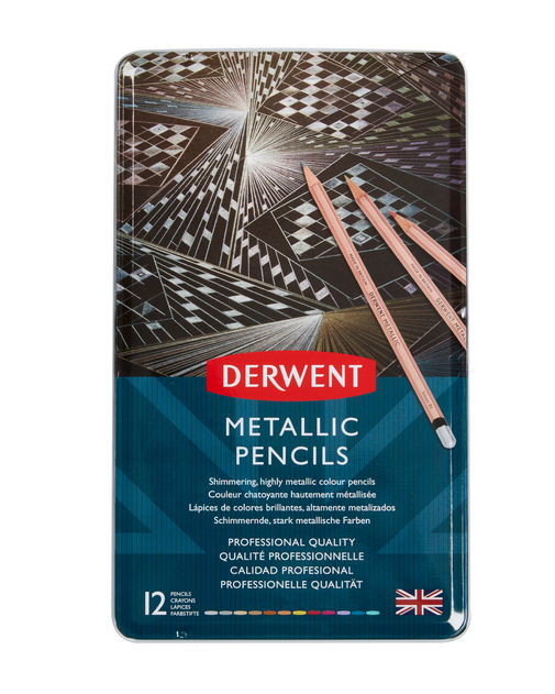 Набір олівців кольорових "Metallic", 12 кол., метал. коробка, 2305599