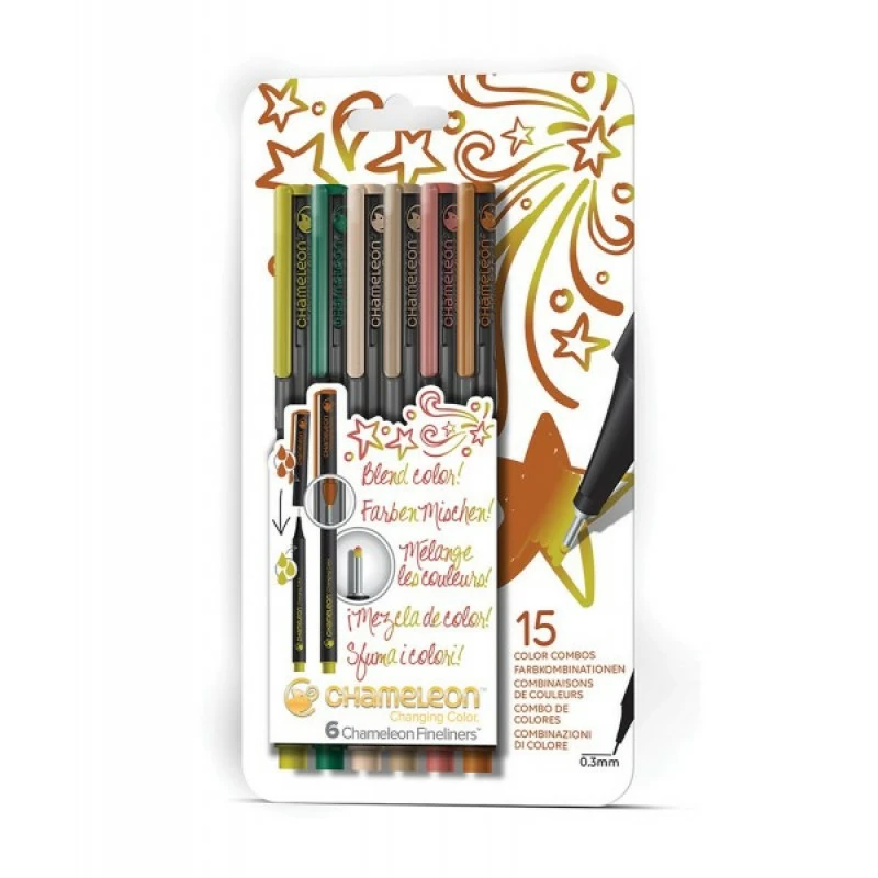 Набор ручек Chameleon Fineliner 6 шт. - Nature Colors, FL0602