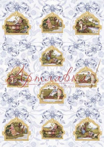 Карта декупажна 50*70 см, Мініатюри в англійському стилі, 80 г/м², CAL.219 F Calambour