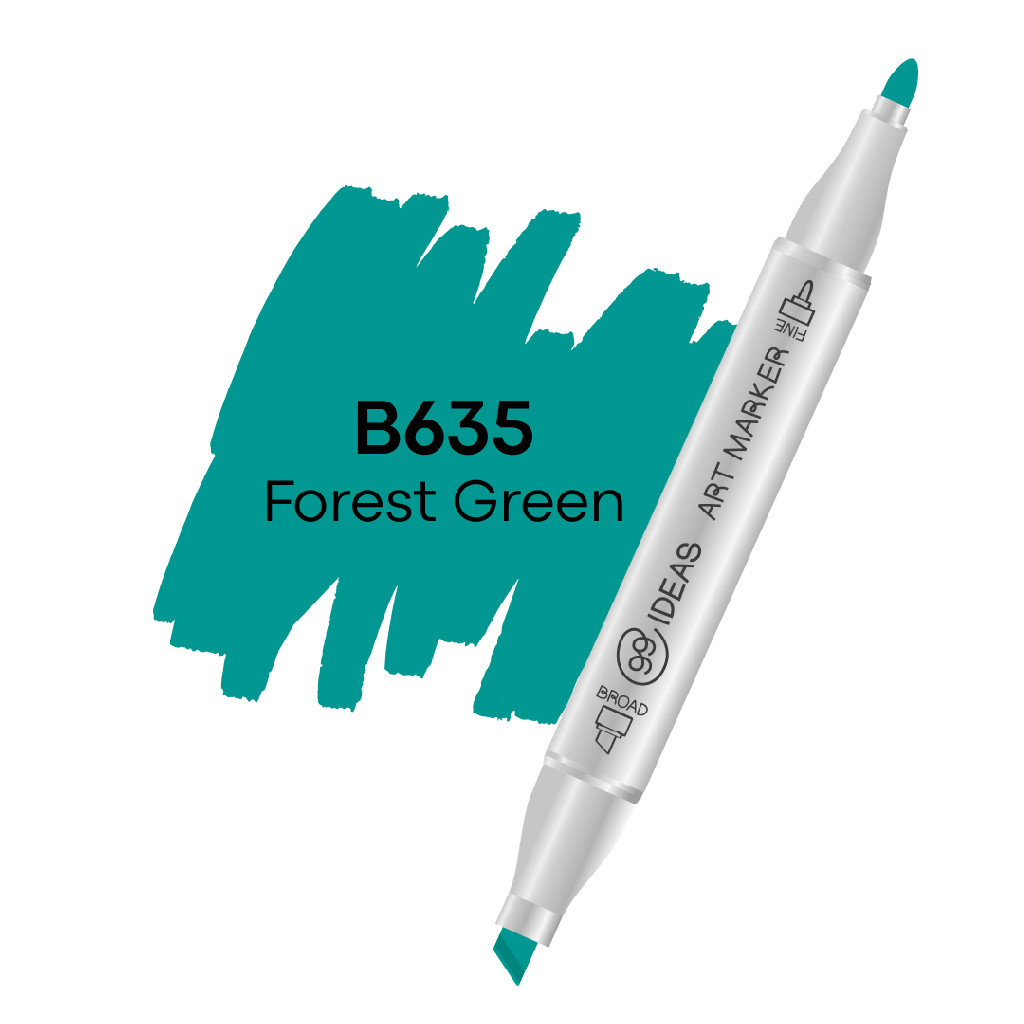 Маркер двосторонній Зелений ліс, B635, 99IDEAS