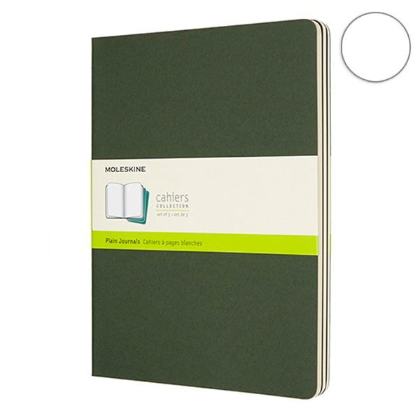 Записник Зелений великий нелінований, Moleskine Cahier, CH023K15