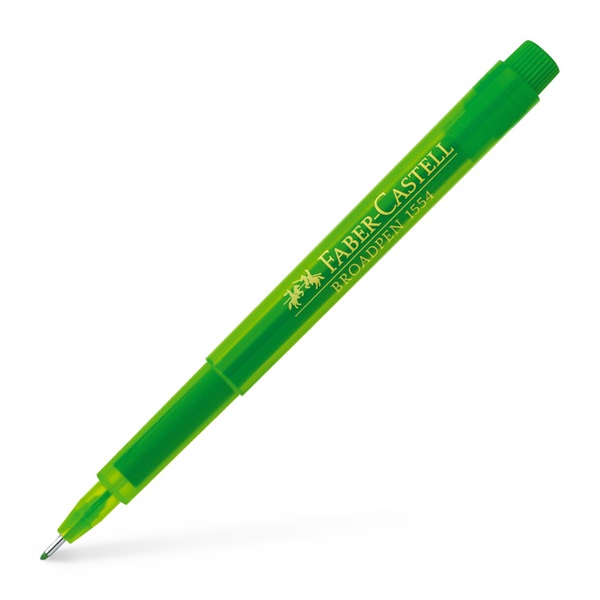 Ручка капілярна 0,8 мм Broadpen 1554 трав`янисто-зелений, 155466 Faber-Castell