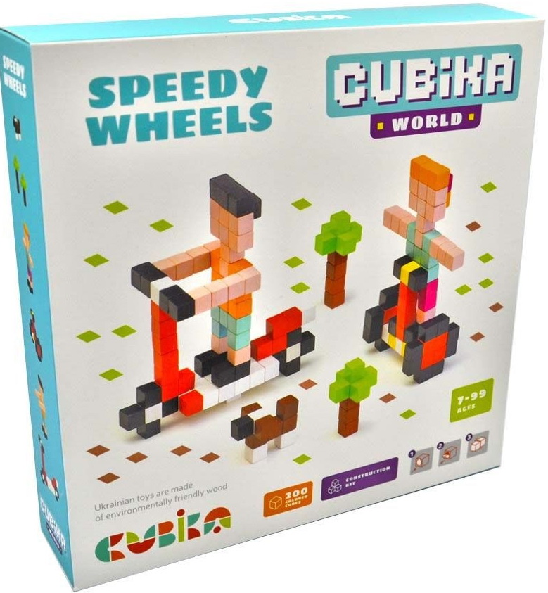 Конструктор деревянный "Cubika World" Быстрые колеса, 15290