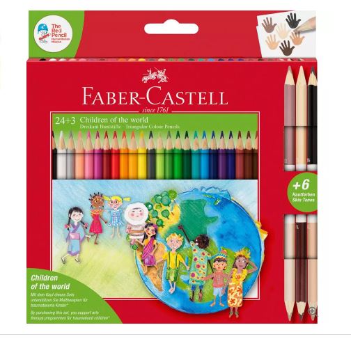 Набір олівців 24 кол. тригранні + 3 двосторонніх круглих, 201745 Faber-Castell