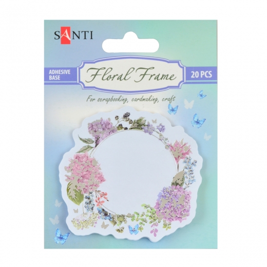Набір паперових декорів фольгованих "Floral frame" з клейовим шаром, 20 шт., 742547