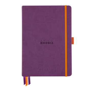 Блокнот А5 124 арк. Goalbook, в крапку, жорстка обкл., на гумці, папір сл.кістка, фіолетов., 118780C