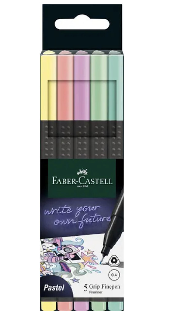 Набір лінерів 0,4 мм Grip 5 кол., 151602 Faber-Castell