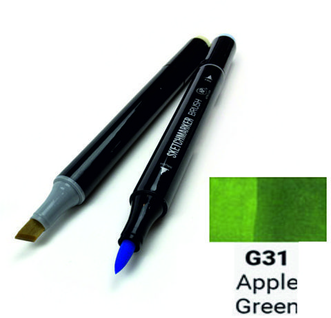 Маркер двосторонній SKETCHMARKER Brush Зелене яблуко, SMB-G31 3