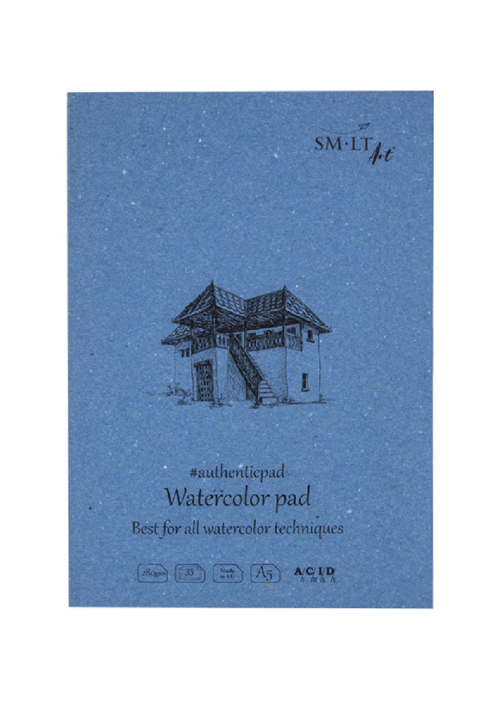 Блокнот-склейка для акварелі Authentic  А5, 280 г/м², 35 арк, Smiltainis