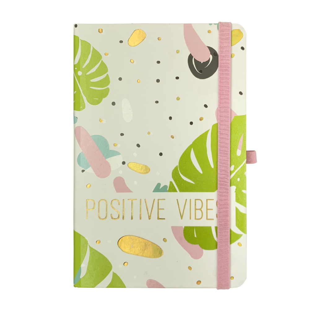 Книжка записна Positivo на гумці, 136х207мм, 96 арк., кліт., офсет, салатова, BM.255110-15