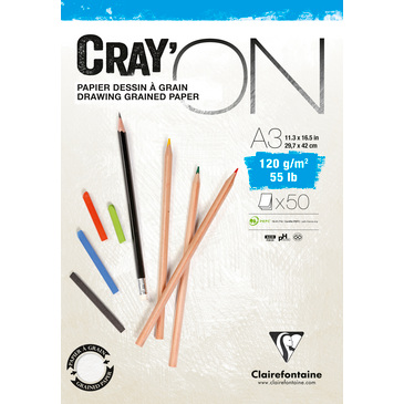 Склейка д/пастелі А3 Cray`On, 50 арк. (120 г/м2), білий папір, 975021C Clairefontaine