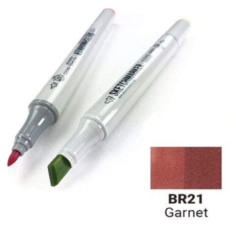 Маркер SKETCHMARKER, 2 пера: долото и тонкое, Garnet - Гранат, SM-BR21 3