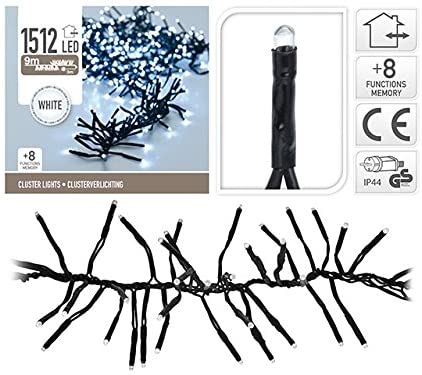 Гирлянда пучковая из LED-ламп, 1512 шт., белый свет, чёрный провод (от сети), AX8502050