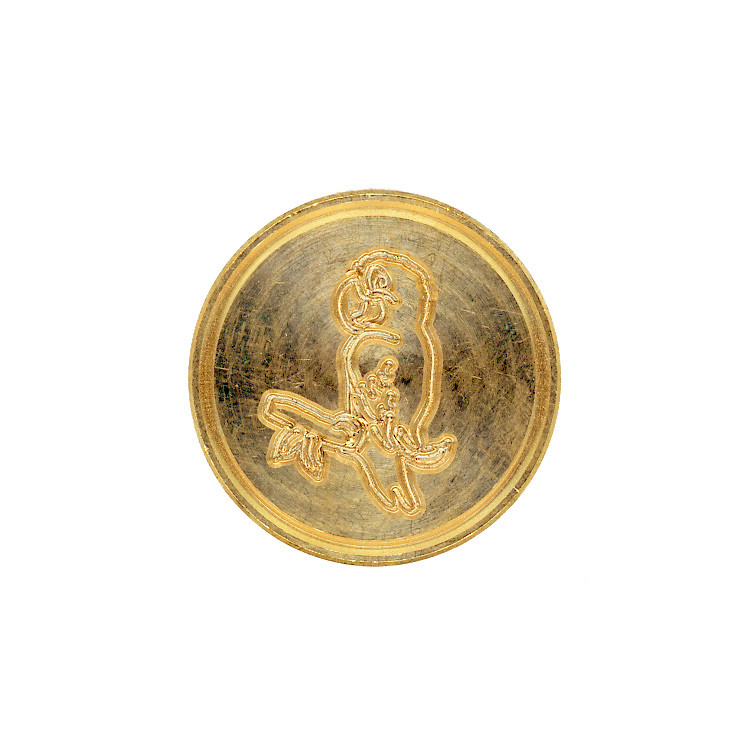 Кругла латунна печатка d24 мм "Папуга", 40489T