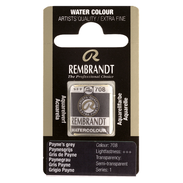 Краска акварельная Rembrandt 708 Серый Пейна, кювета, Royal Talens